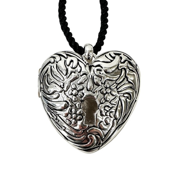 With Jean Heart Locket Silver Pendant Necklace - Picture 6 of 10